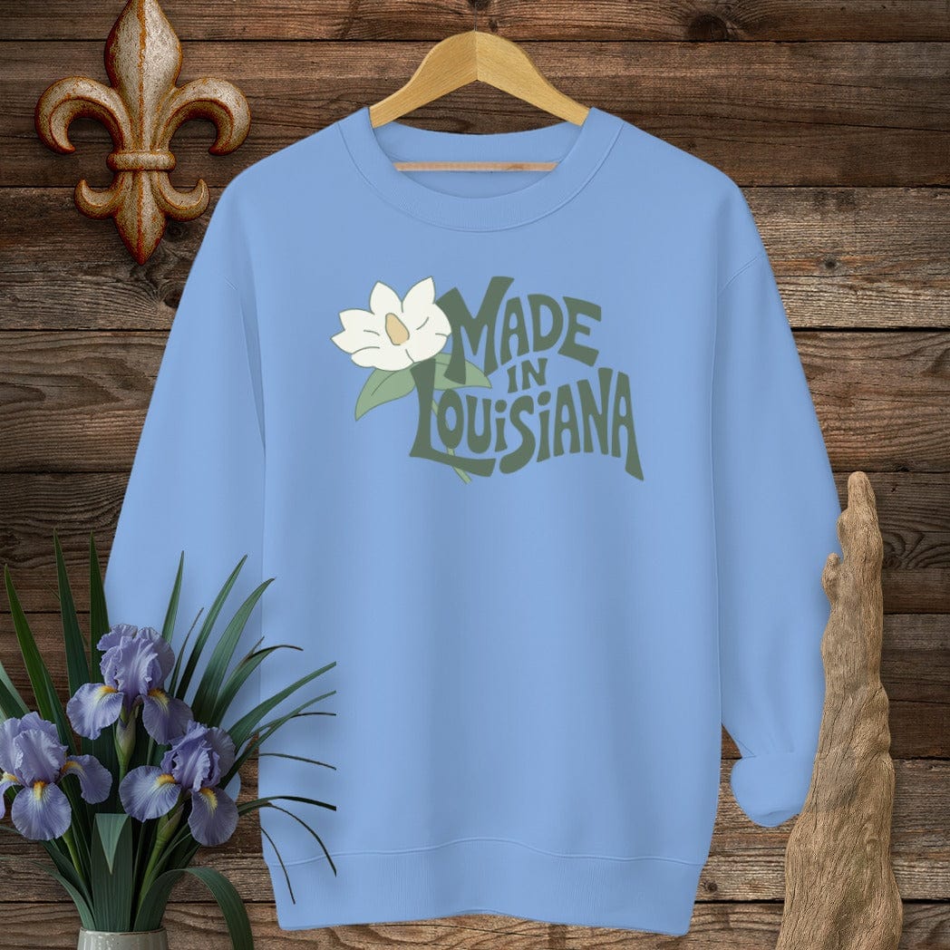 S / Carolina Blue Louisiana Made in Louisiana Sweatshirt by Laissez Faire Wear