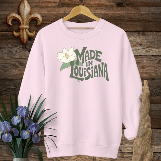S / Light Pink Louisiana Made in Louisiana Sweatshirt by Laissez Faire Wear