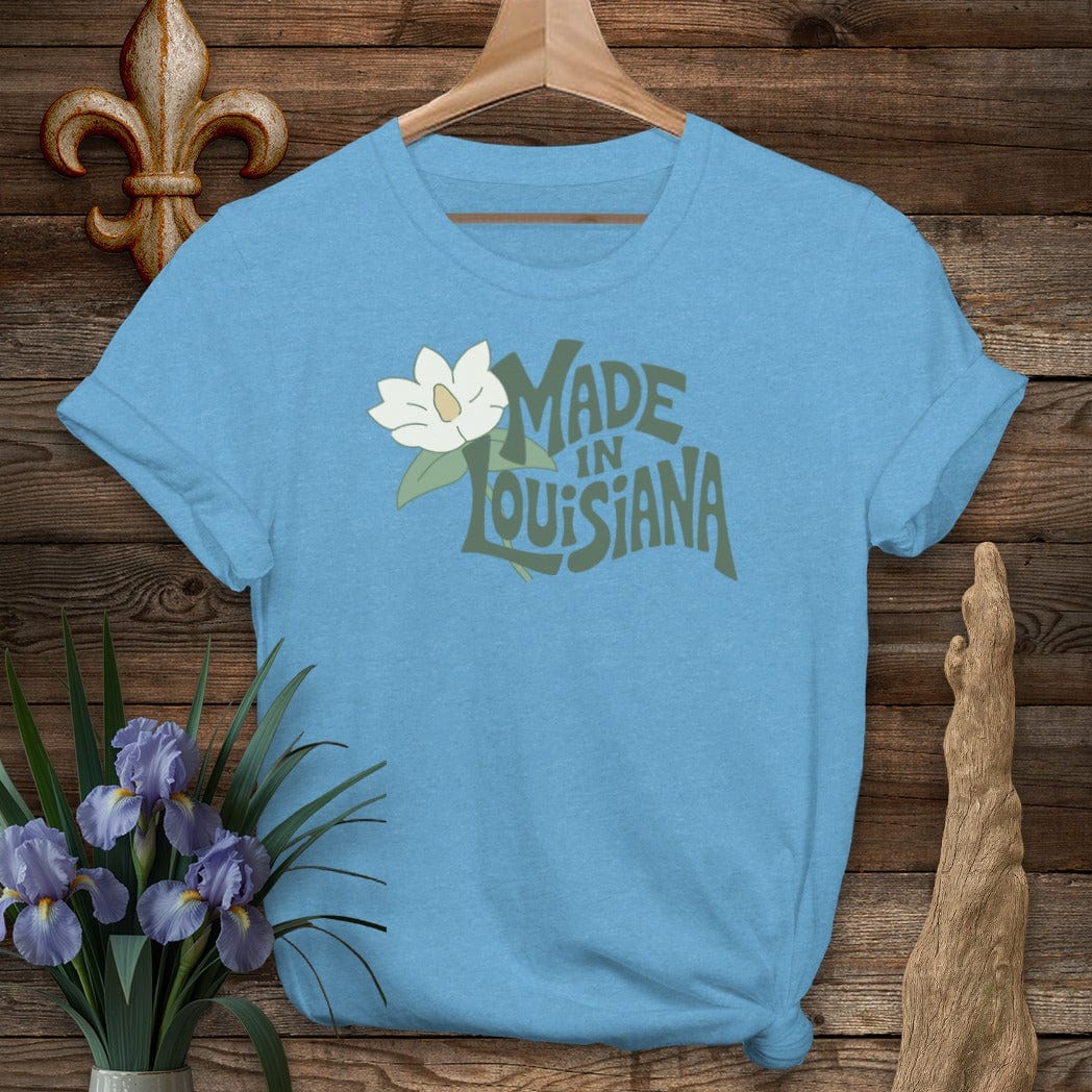 S / Heather Sapphire Louisiana Made in Louisiana T-Shirt by Laissez Faire Wear