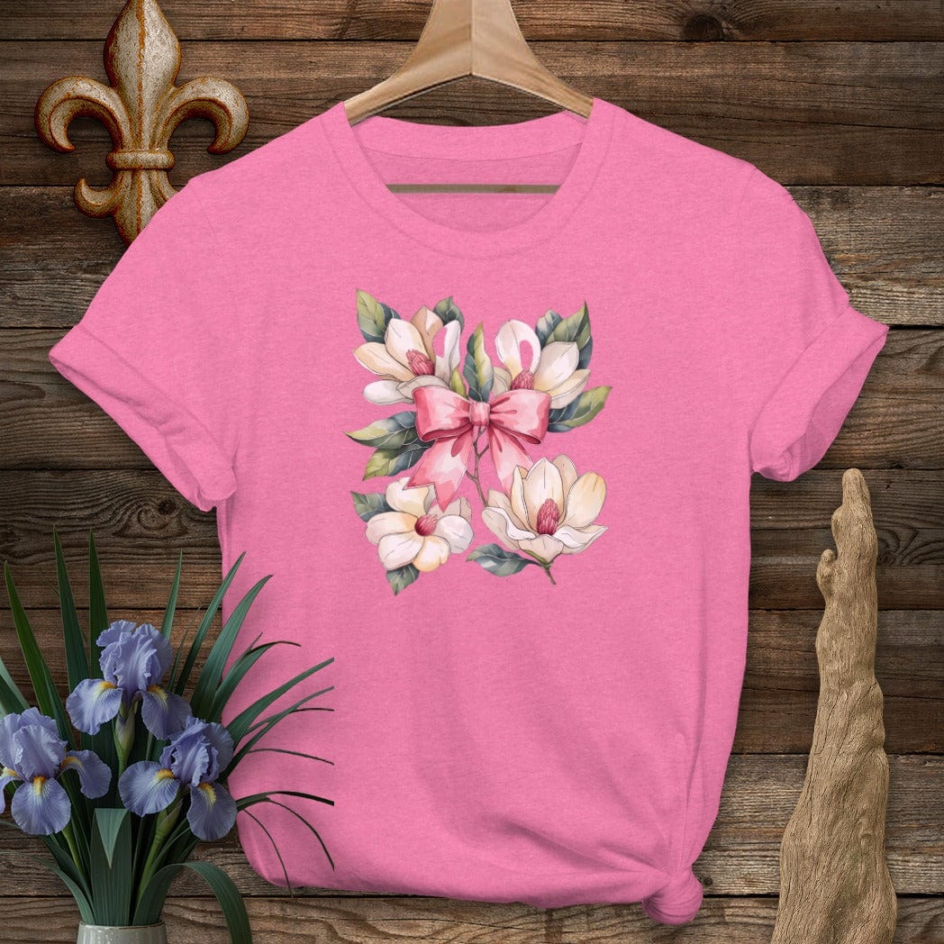 S / Heather Heliconia Louisiana Magnolia Elegance Coquette T-Shirt by Laissez Faire Wear