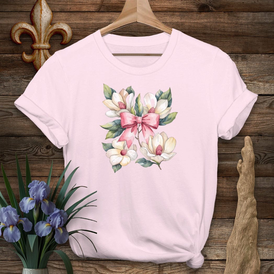 S / Light Pink Louisiana Magnolia Elegance Coquette T-Shirt by Laissez Faire Wear