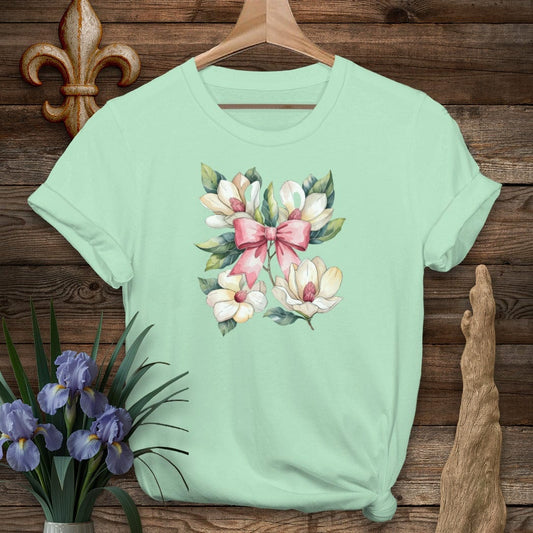 S / Mint Green Louisiana Magnolia Elegance Coquette T-Shirt by Laissez Faire Wear