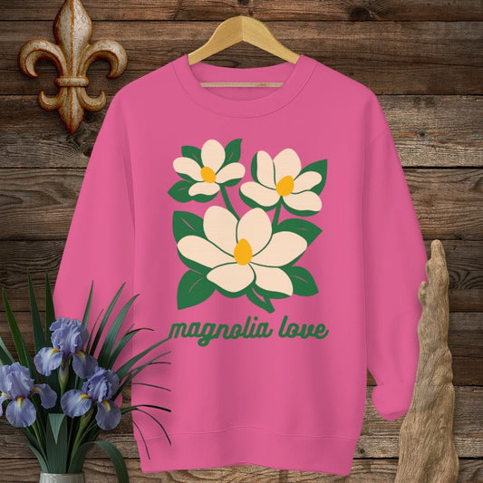S / Heliconia Louisiana Magnolia Love Sweatshirt by Laissez Faire Wear