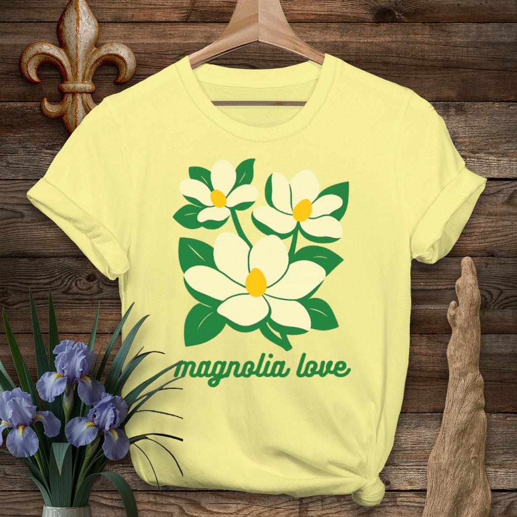 S / Cornsilk Louisiana Magnolia Love T-Shirt by Laissez Faire Wear