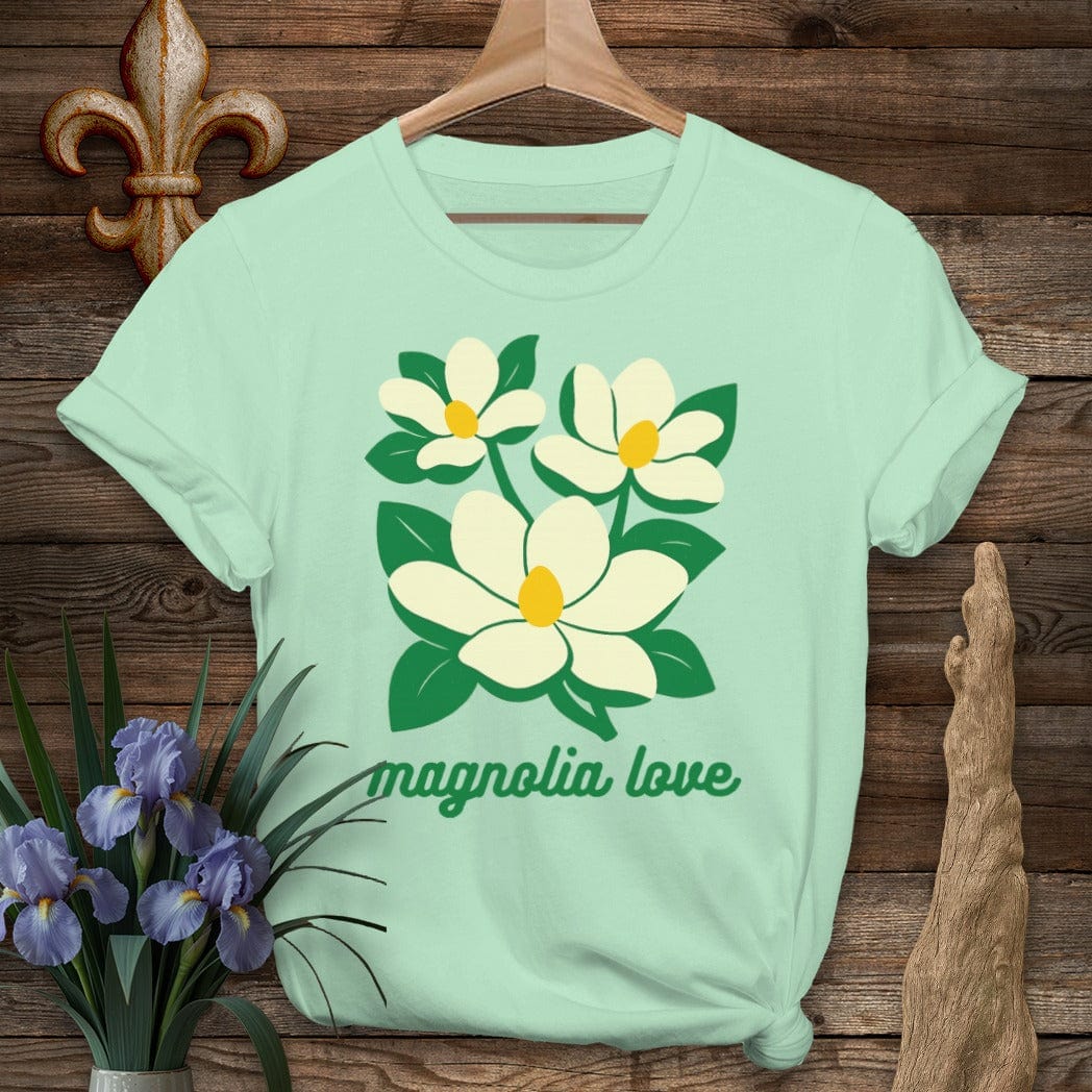 S / Mint Green Louisiana Magnolia Love T-Shirt by Laissez Faire Wear