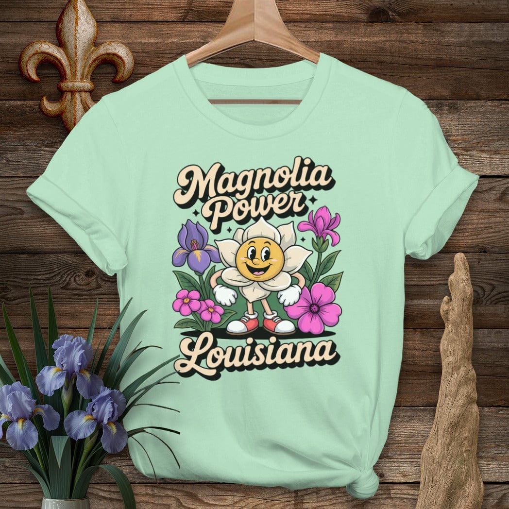 S / Mint Green Louisiana Magnolia Power T-Shirt by Laissez Faire Wear
