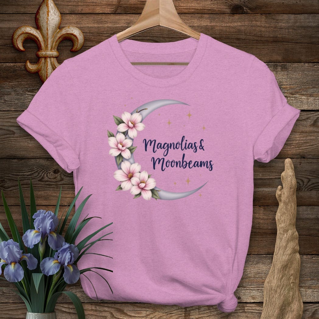 S / Heather Radiant Orchid Louisiana Magnolias And Moonbeams T-Shirt by Laissez Faire Wear