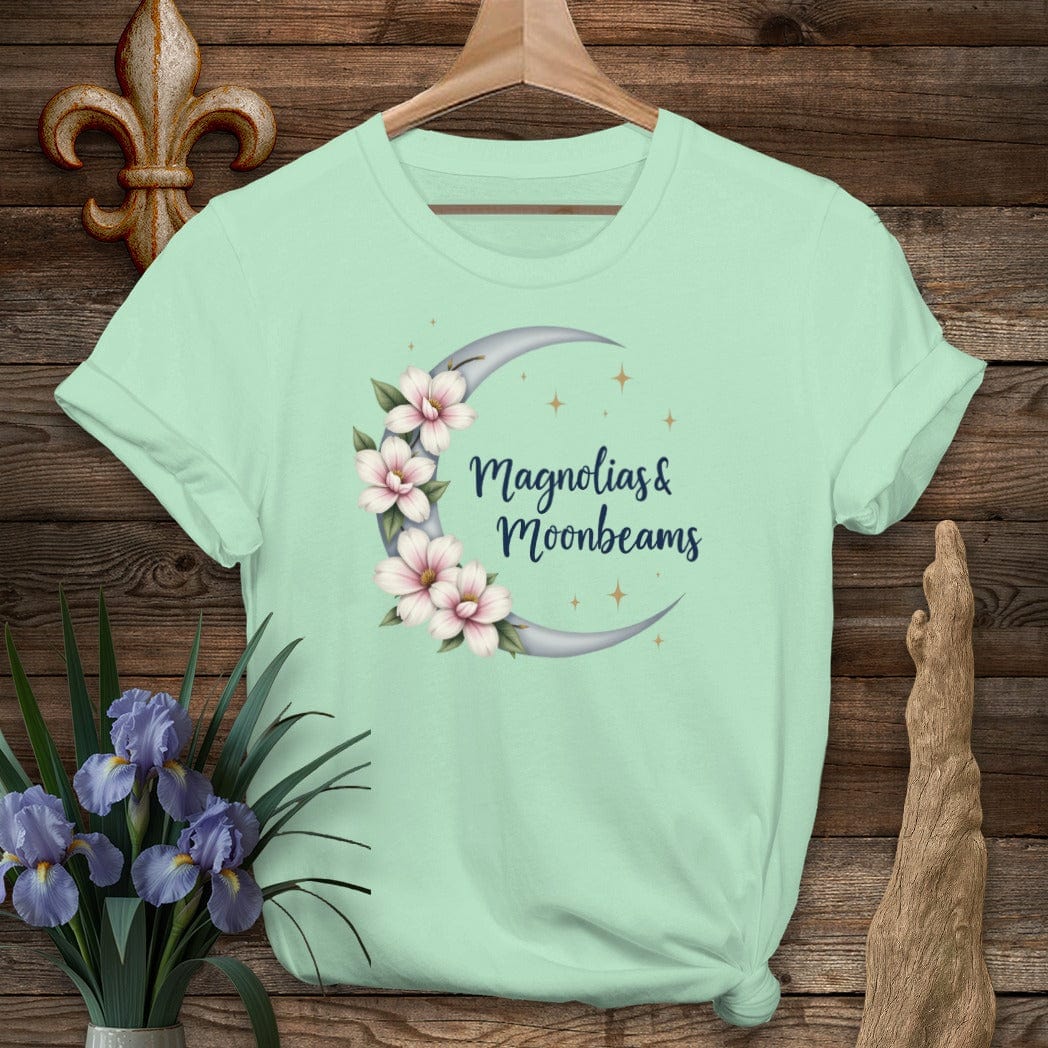 S / Mint Green Louisiana Magnolias And Moonbeams T-Shirt by Laissez Faire Wear