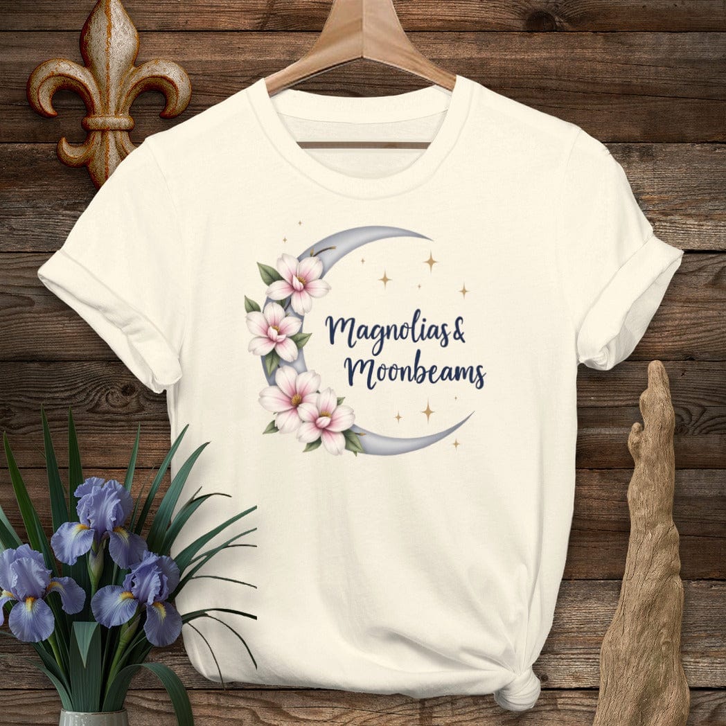 S / Natural Louisiana Magnolias And Moonbeams T-Shirt by Laissez Faire Wear