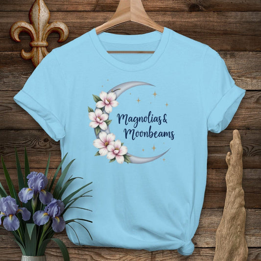 S / Sky Louisiana Magnolias And Moonbeams T-Shirt by Laissez Faire Wear