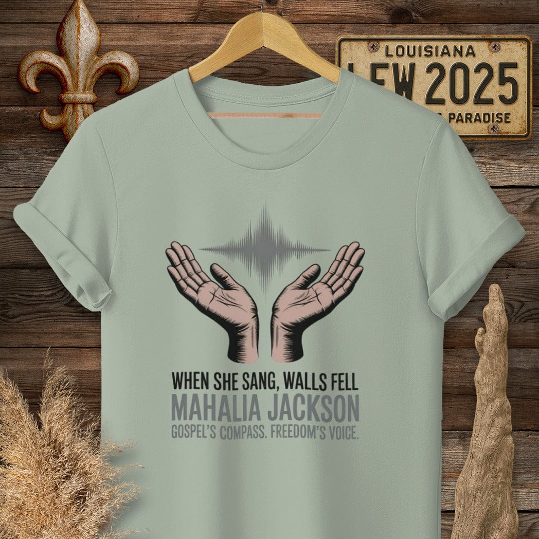 S / Sage Louisiana Mahalia Jackson Gospel's Compass T-Shirt by Laissez Faire Wear