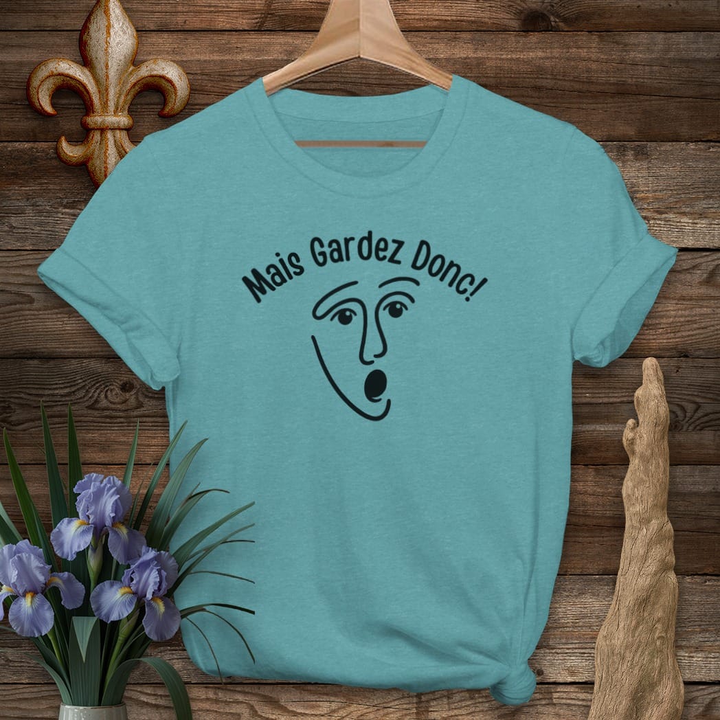 S / Heather Galapagos Blue Louisiana Mais Gardez Donc! T-Shirt by Laissez Faire Wear