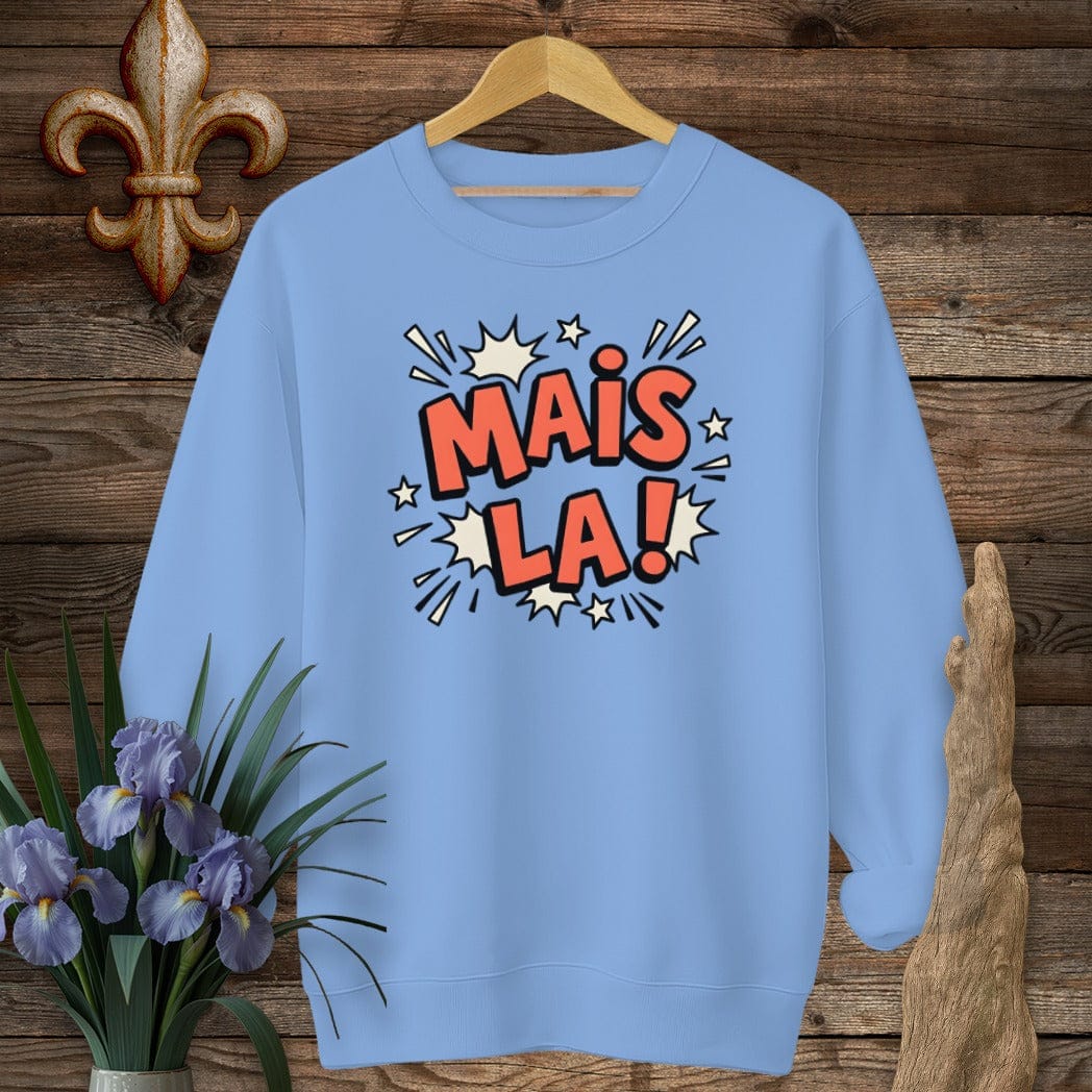 S / Carolina Blue Louisiana Mais La Sweatshirt by Laissez Faire Wear
