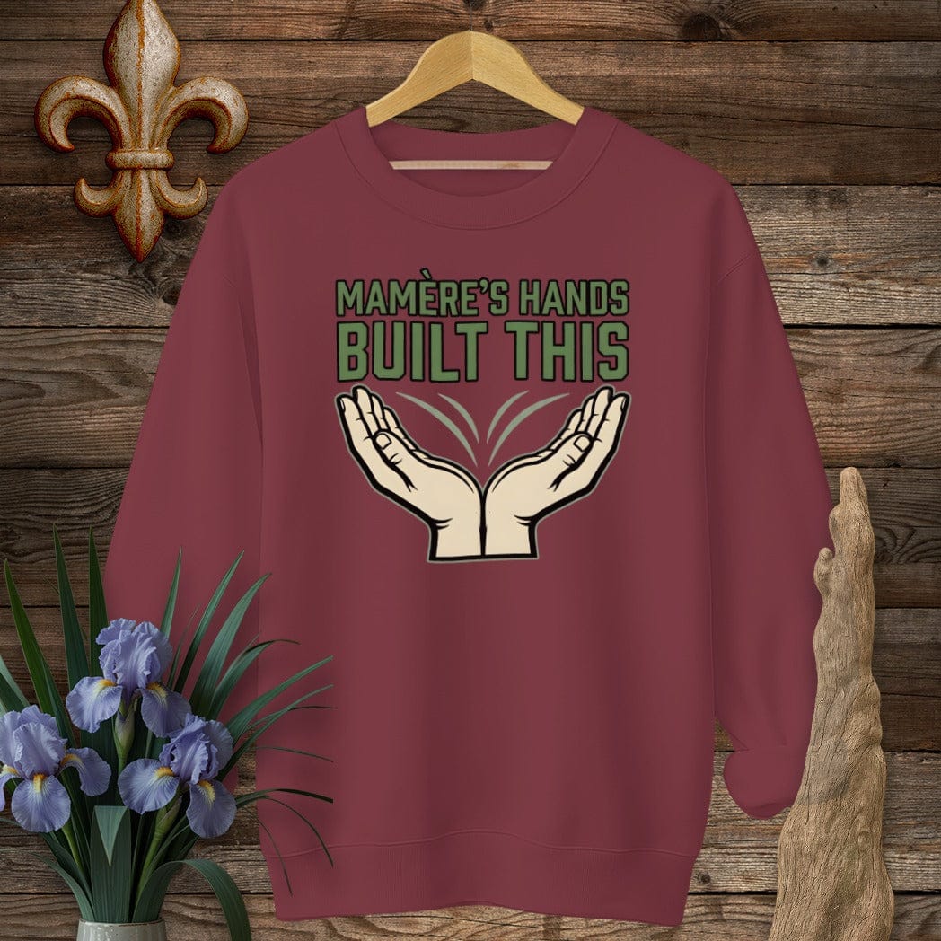 S / Garnet Louisiana Mamere's Hands Sweatshirt by Laissez Faire Wear
