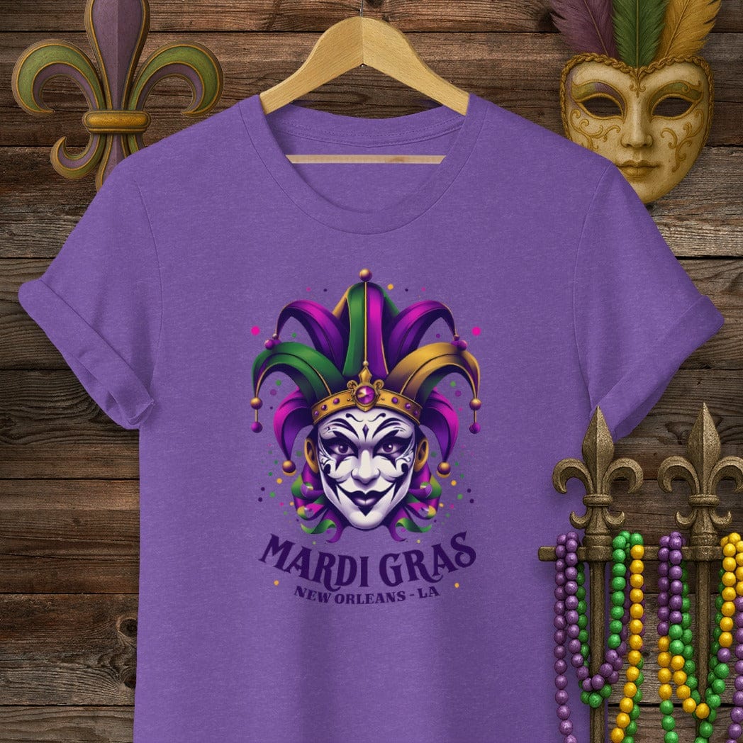 S / Heather Purple Louisiana Mardi Gras NOLA Mardi Gras T-Shirt by Laissez Faire Wear