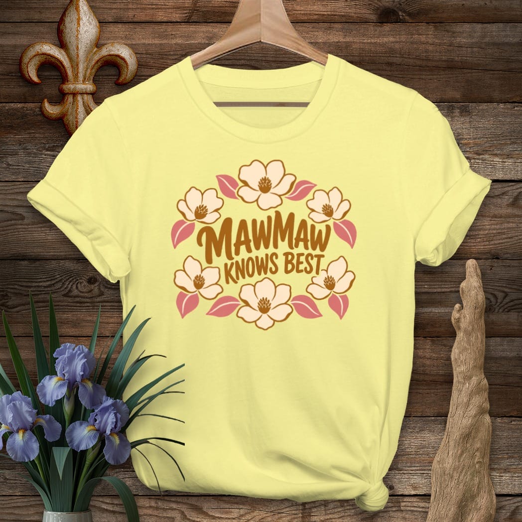 S / Cornsilk Louisiana MawMaw Knows Best T-Shirt by Laissez Faire Wear
