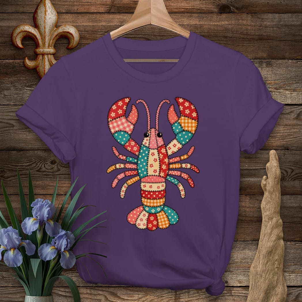 S / Purple Louisiana MawMaw's Crawfish Quilt T-Shirt by Laissez Faire Wear