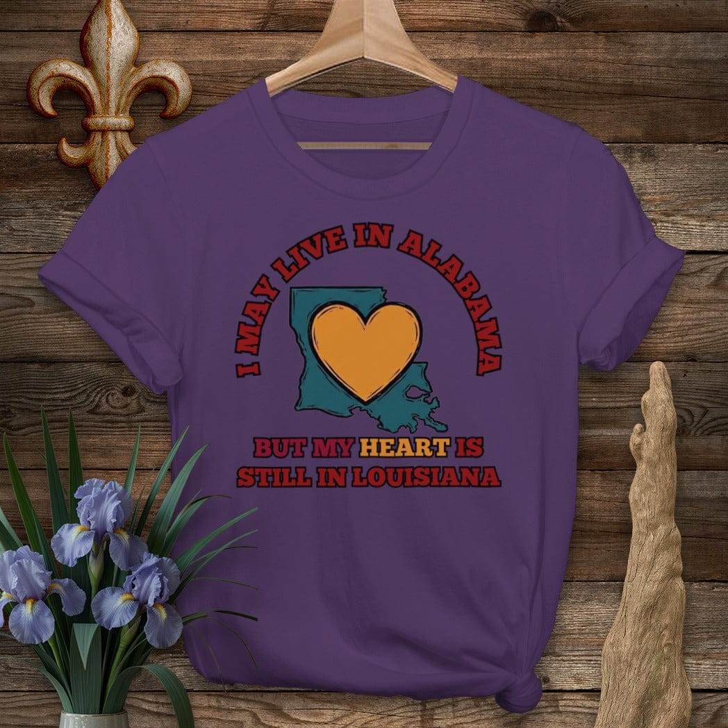 S / Purple Louisiana May Live in Alabama T-Shirt by Laissez Faire Wear