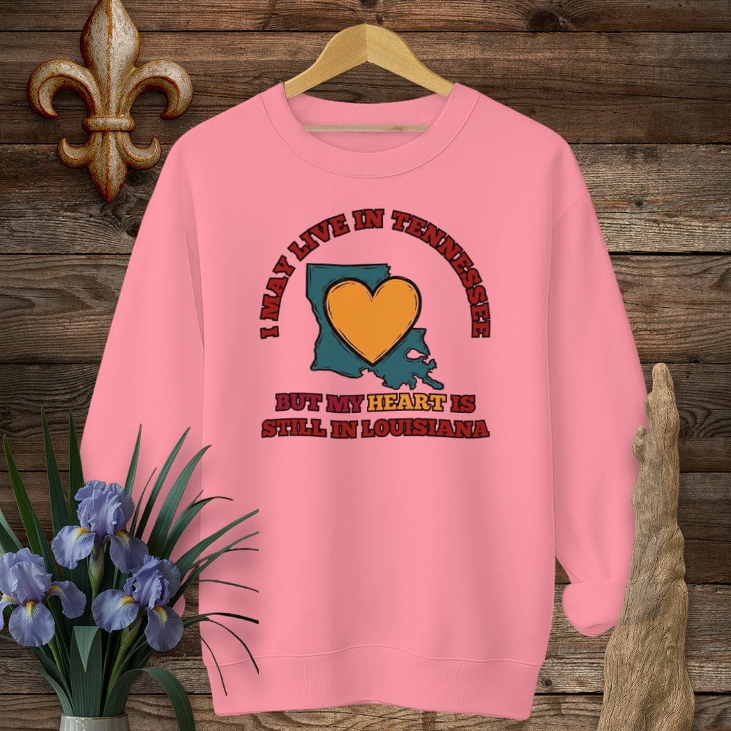 S / Safety Pink Louisiana May Live in Tennessee Sweatshirt by Laissez Faire Wear