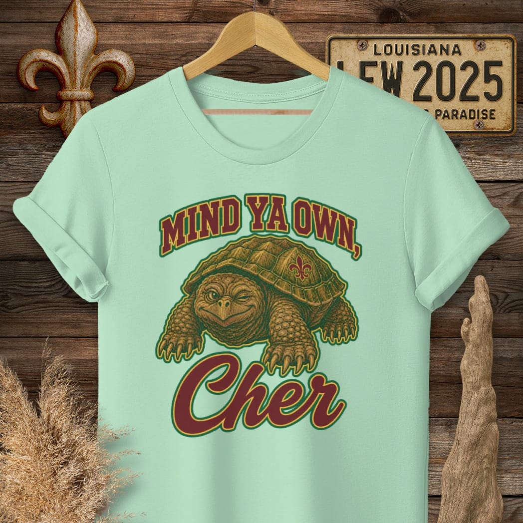 S / Mint Green Louisiana Mind Ya Own T-Shirt by Laissez Faire Wear