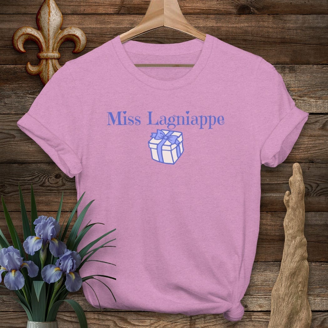 S / Heather Radiant Orchid Louisiana Miss Lagniappe T-Shirt by Laissez Faire Wear
