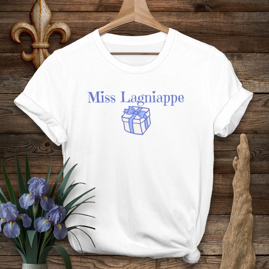 S / White Louisiana Miss Lagniappe T-Shirt by Laissez Faire Wear