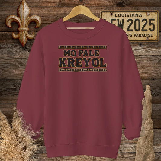 S / Garnet Louisiana Mo Pale Kreyol (I Speak Creole) Sweatshirt by Laissez Faire Wear