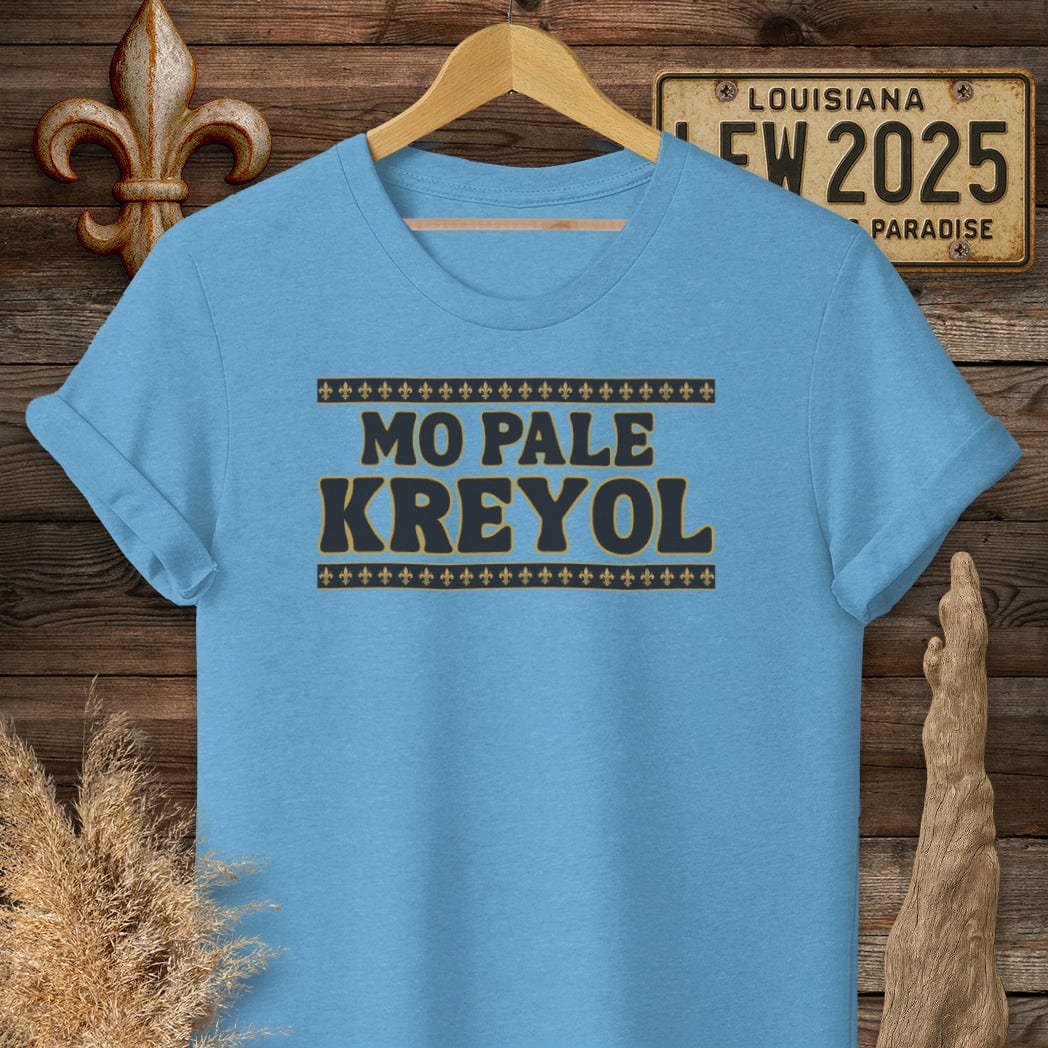 S / Heather Sapphire Louisiana Mo Pale Kreyol (I Speak Creole) T-Shirt by Laissez Faire Wear