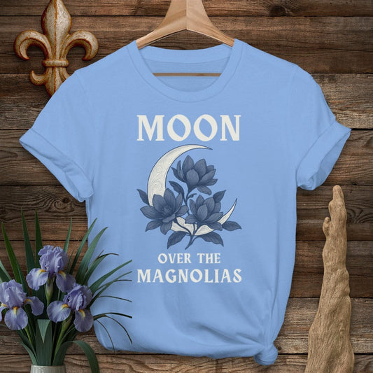 S / Carolina Blue Louisiana Moon Over the Magnolias T-Shirt by Laissez Faire Wear