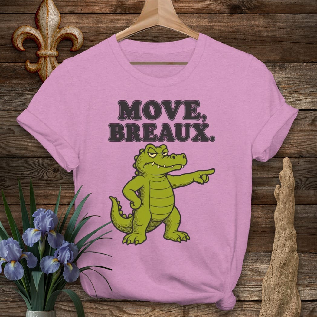 S / Heather Radiant Orchid Louisiana Move Breaux T-Shirt by Laissez Faire Wear