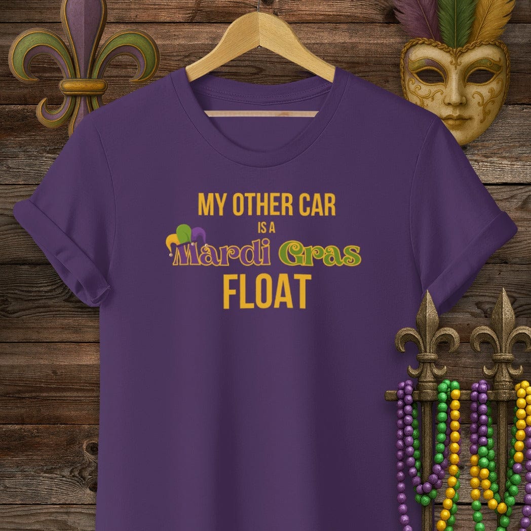 S / Purple Louisiana My Other Car is a Mardi Gras Float T-Shirt by Laissez Faire Wear