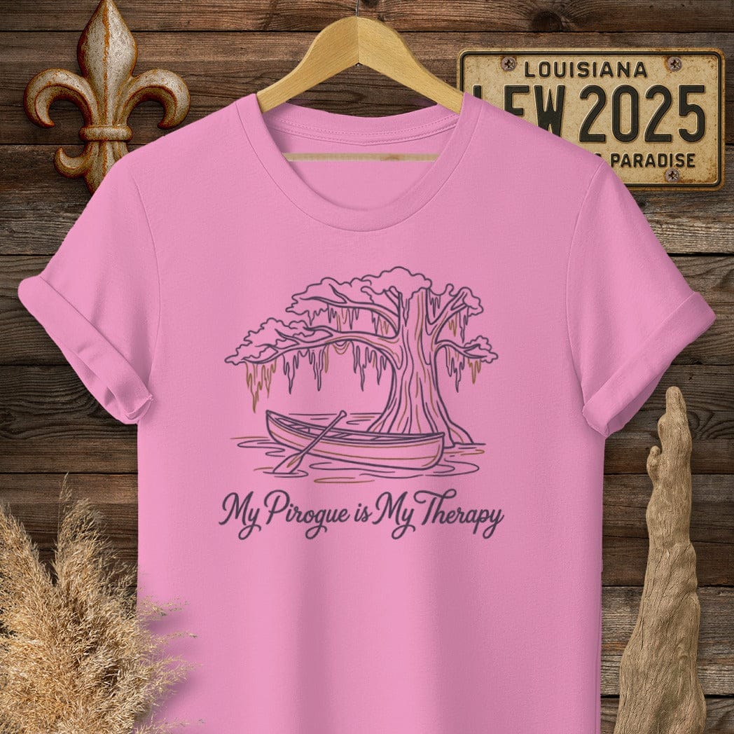 S / Azalea Louisiana My Pirogue is My Therapy T-Shirt by Laissez Faire Wear