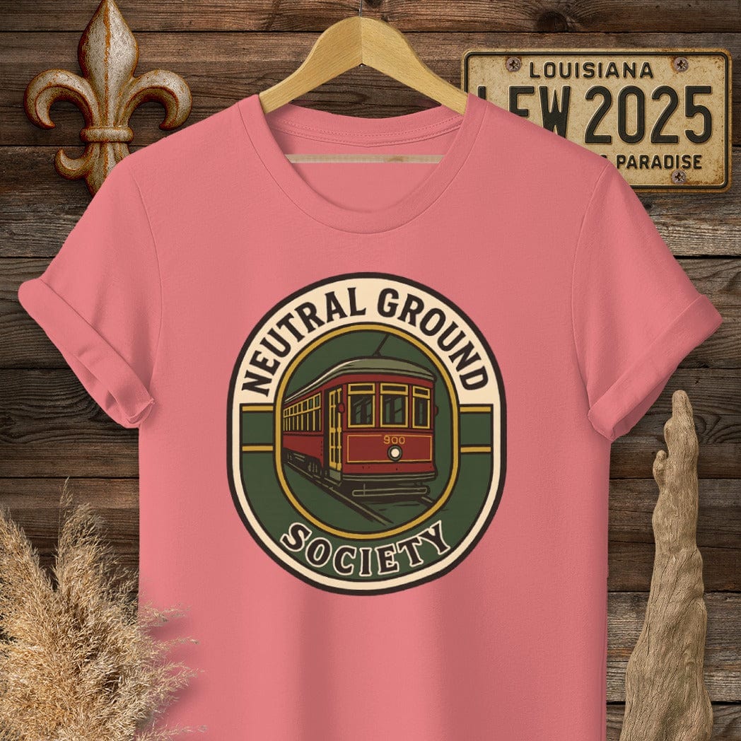 S / Coral Silk Louisiana Neutral Ground Society T-Shirt by Laissez Faire Wear