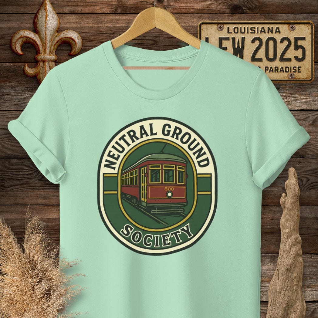 S / Mint Green Louisiana Neutral Ground Society T-Shirt by Laissez Faire Wear