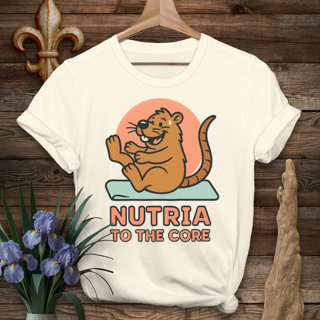 S / Natural Louisiana Nutria to the Core T-Shirt by Laissez Faire Wear