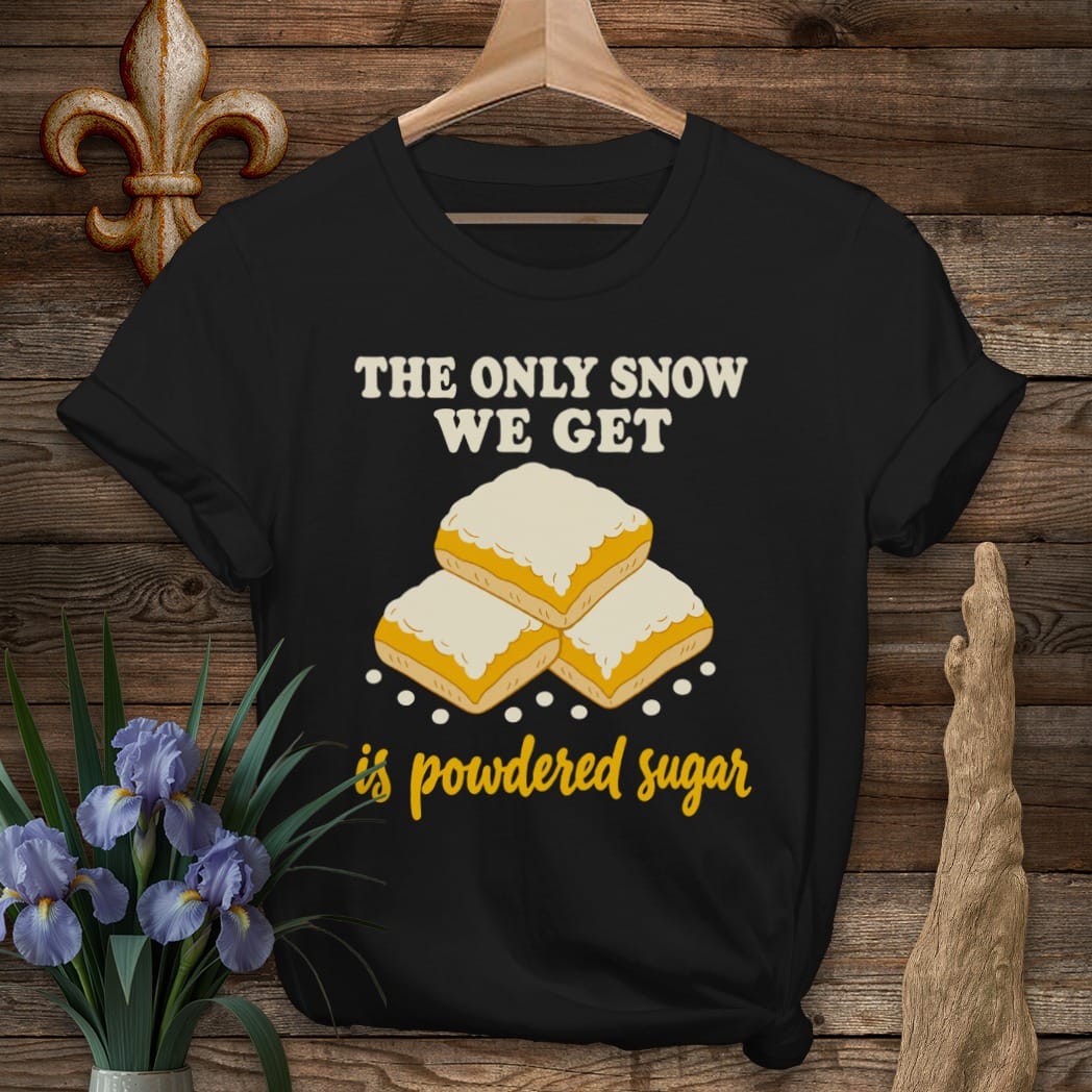 S / Black Louisiana Only Snow We Get T-Shirt by Laissez Faire Wear