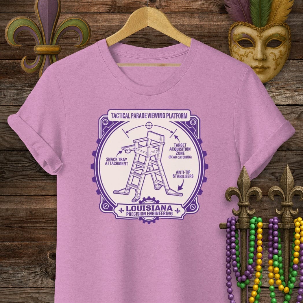 S / Heather Radiant Orchid Louisiana Parade Viewing Platform T-Shirt by Laissez Faire Wear