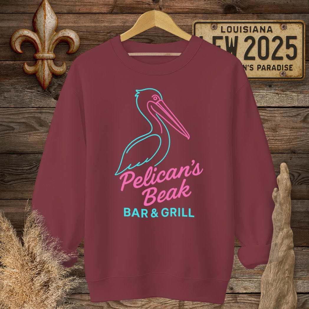 S / Garnet Louisiana Pelicans Beak Logo Sweatshirt by Laissez Faire Wear