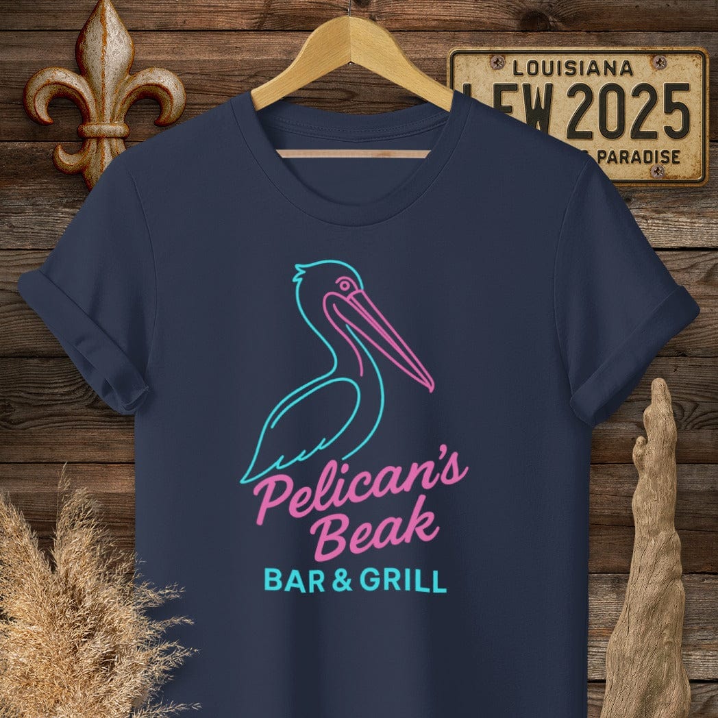 S / Navy Louisiana Pelicans Beak Logo T-Shirt by Laissez Faire Wear