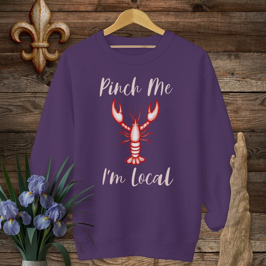 S / Purple Louisiana Pinch Me, I'm Local Sweatshirt by Laissez Faire Wear