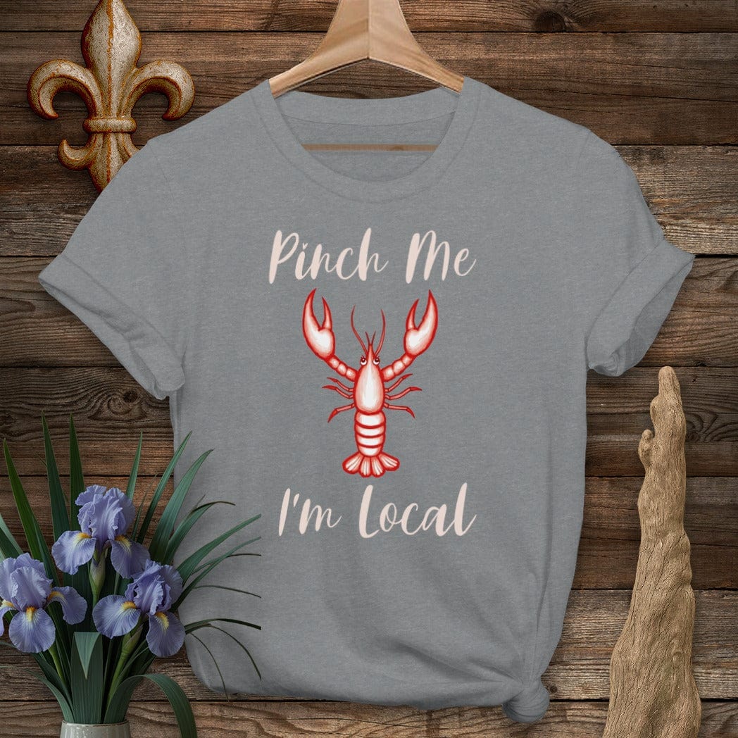 S / Graphite Heather Louisiana Pinch Me, I'm Local T-Shirt by Laissez Faire Wear
