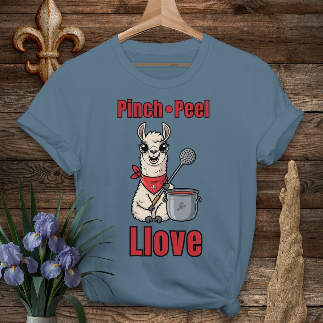 S / Indigo Blue Louisiana Pinch, Peel, Llove Farm T-Shirt by Laissez Faire Wear