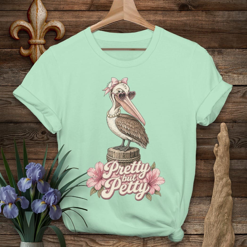 S / Mint Green Louisiana Pretty But Petty T-Shirt by Laissez Faire Wear