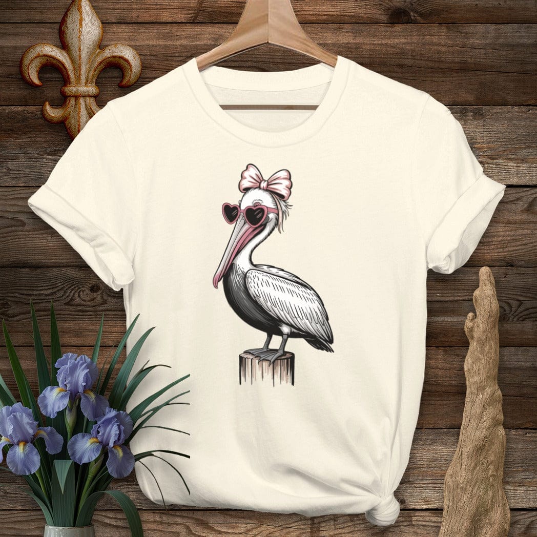 S / Natural Louisiana Pretty Pelican in Pink by Laissez Faire Wear