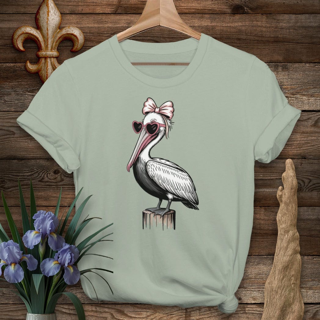 S / Sage Louisiana Pretty Pelican in Pink by Laissez Faire Wear