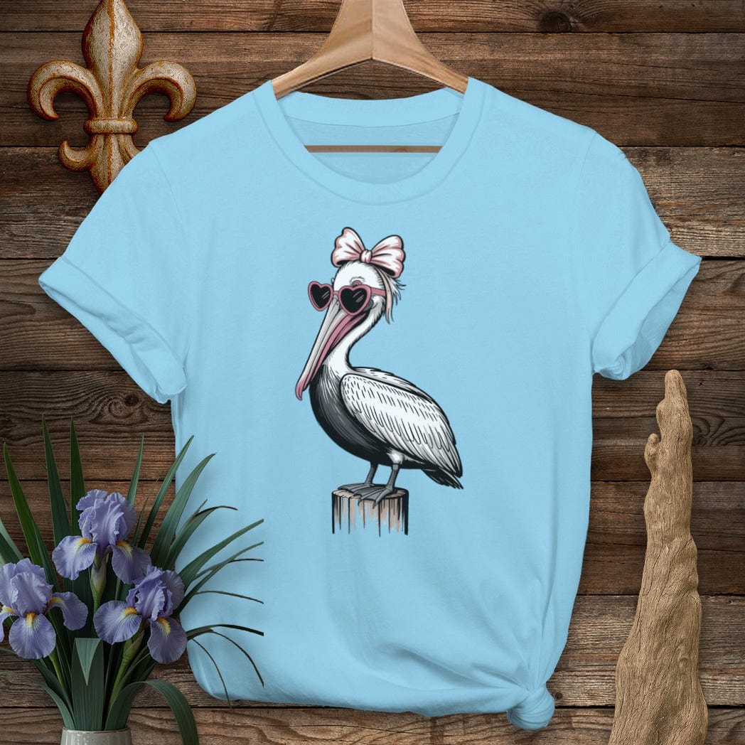 S / Sky Louisiana Pretty Pelican in Pink by Laissez Faire Wear