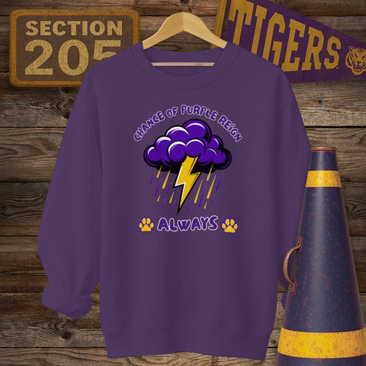 S / Purple Louisiana Purple Reign Game Day Sweatshirt by Laissez Faire Wear