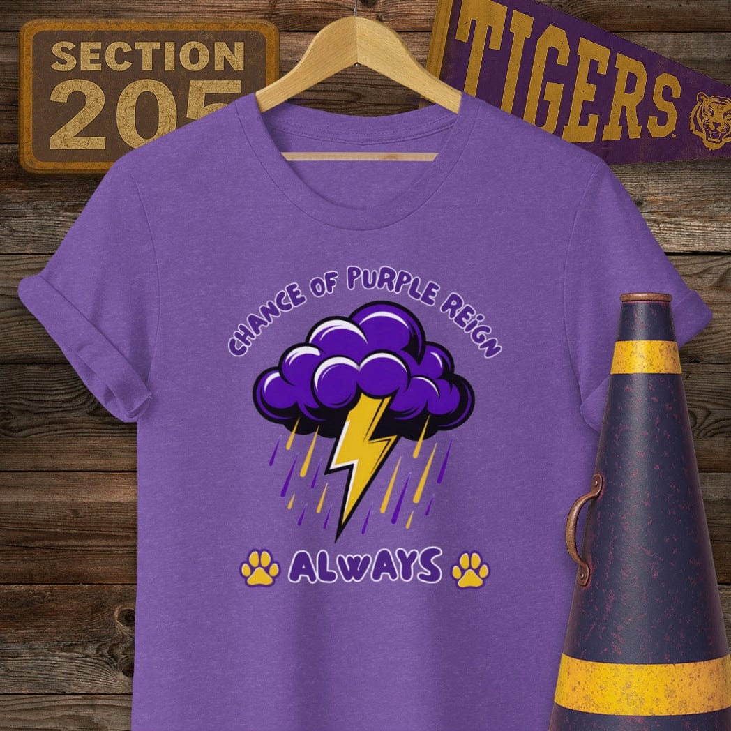 S / Heather Purple Louisiana Purple Reign Game Day T-Shirt by Laissez Faire Wear