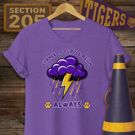 S / Heather Purple Louisiana Purple Reign Game Day T-Shirt by Laissez Faire Wear