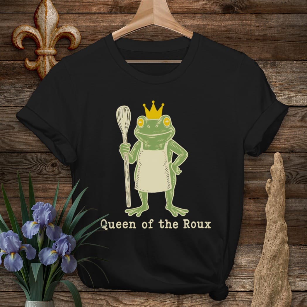 S / Black Louisiana Queen of the Roux T-Shirt by Laissez Faire Wear